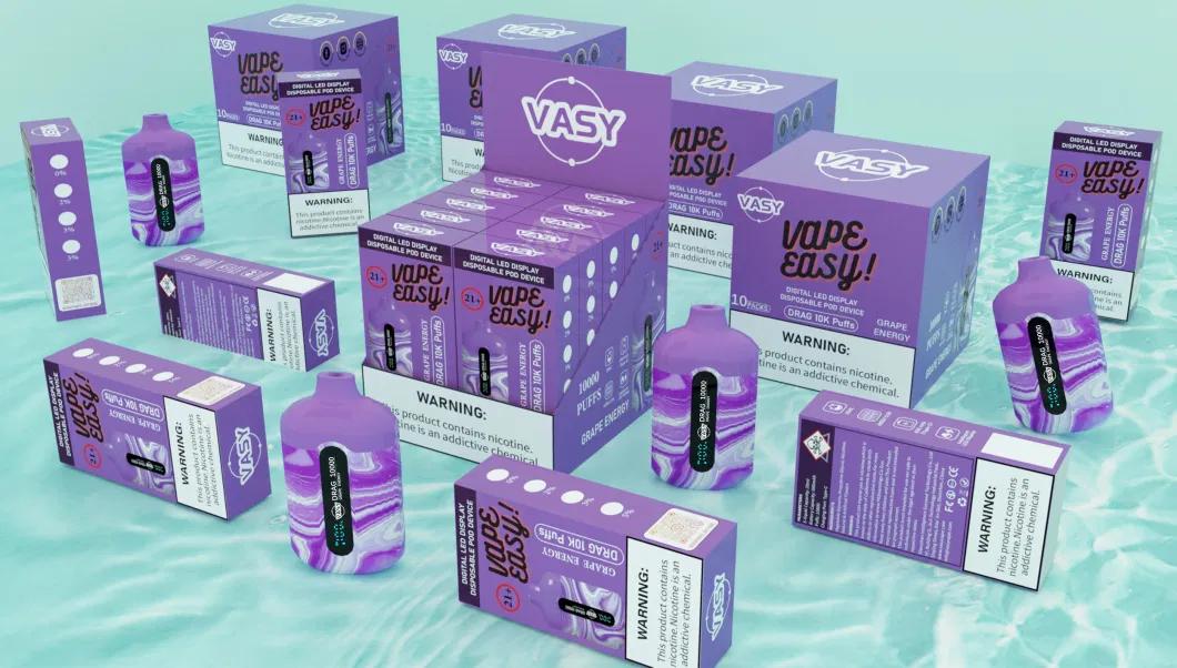 Wholesale Disposable Vape Vasy Drag 10000 Puff E Cigarette Dual Mesh Core Display